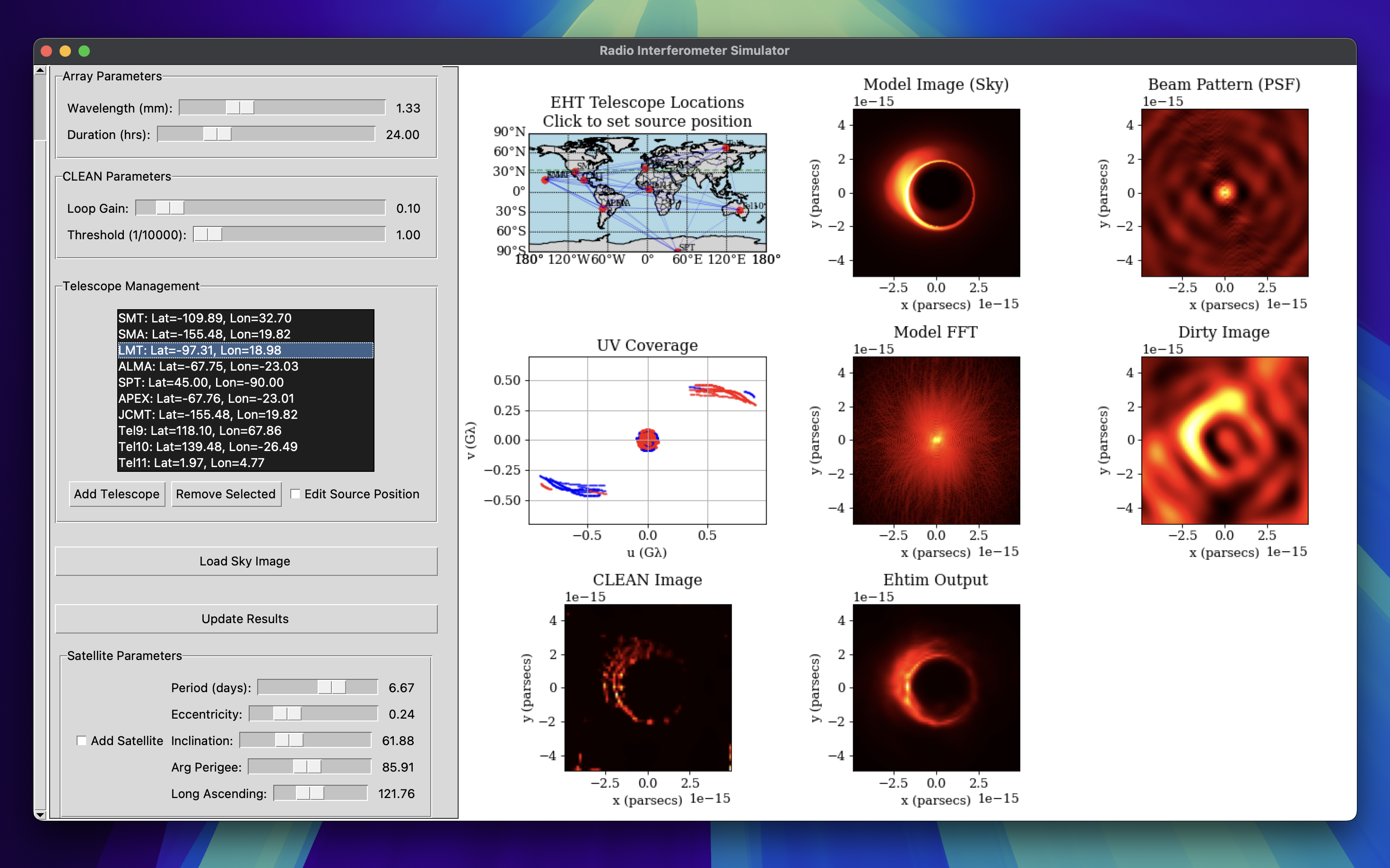 Astraeus radio interferometry GUI